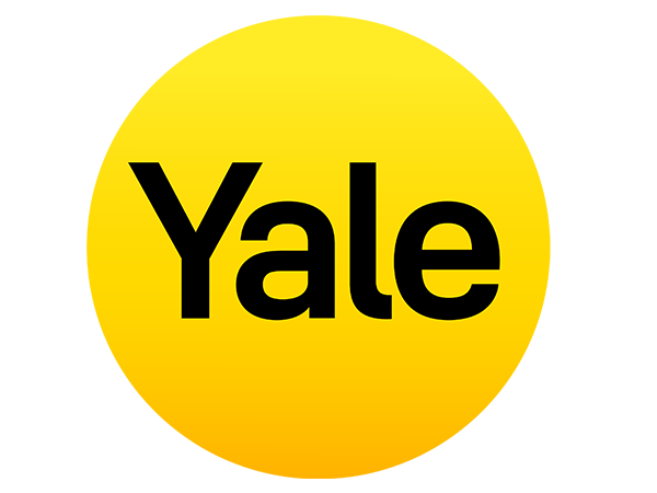 Yale logo - Yale in black text on bright yellow circle.