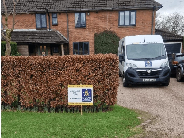 A 5 Star van at an Insulation which is underway