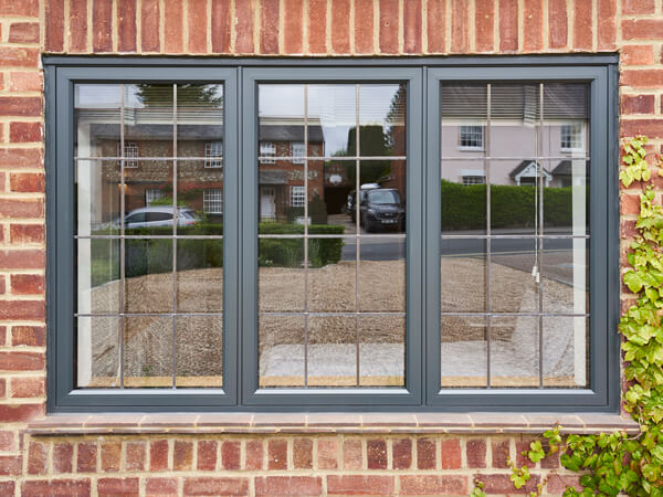 Grey Aluminium Flush Windows