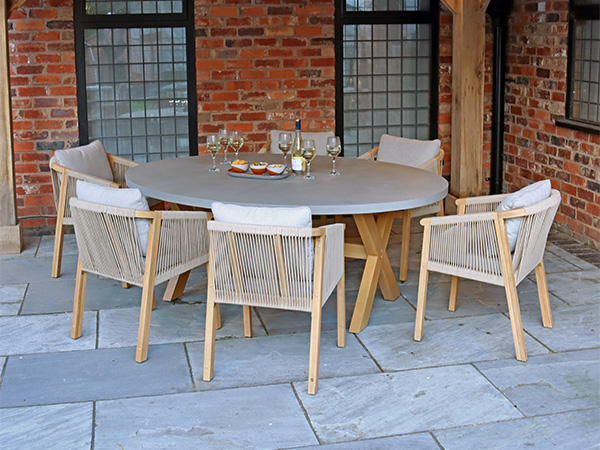 Luna 6 Seater Oval 180cm x 130cm Dining Set with Roma Dining chairs