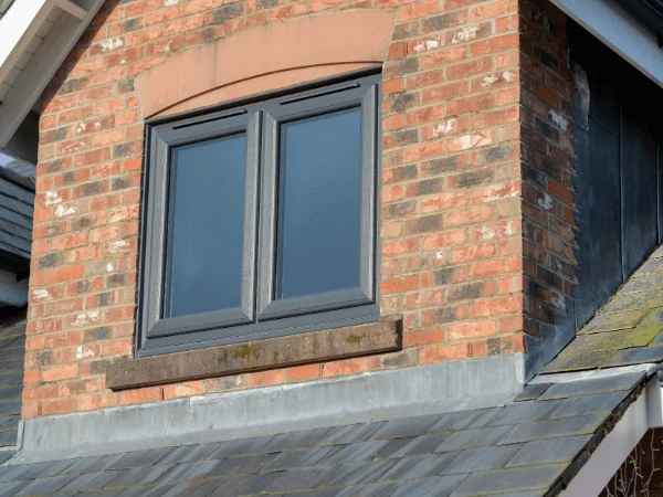 Matching trickle vents above a gable end window