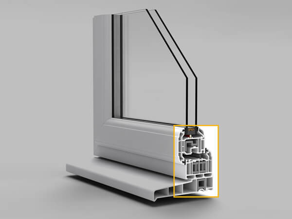 Sustainability within the cross section of a UPVC window using RCM.