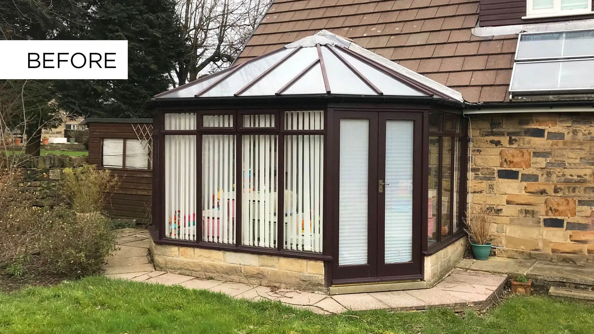 Conservatory before Replacement Roof fitted