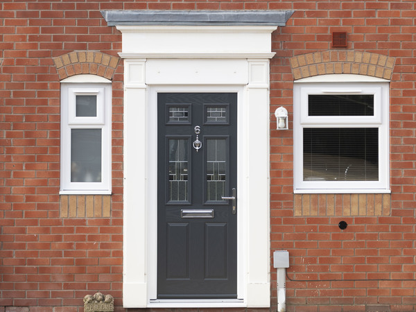 Tall black Clover Door and Extreme windows