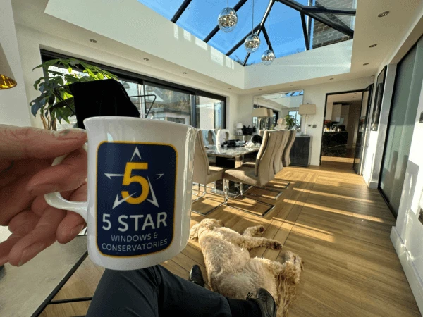 Ultrasky Orangary with 5 star logo on mug