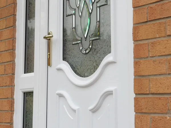 White Front UPVC Door