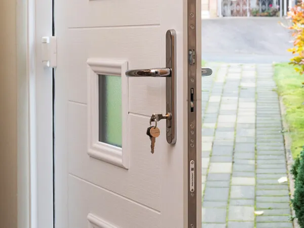 White Front Door with YaleSense