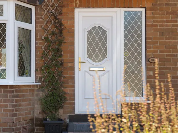White Front UPVC Door