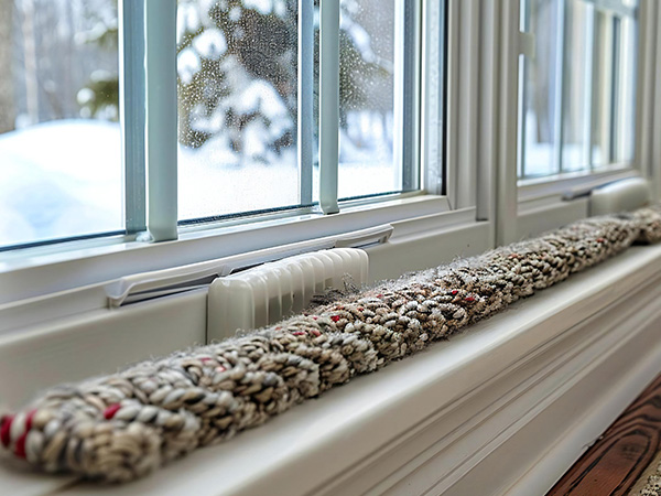 Windows featuring draught excluder