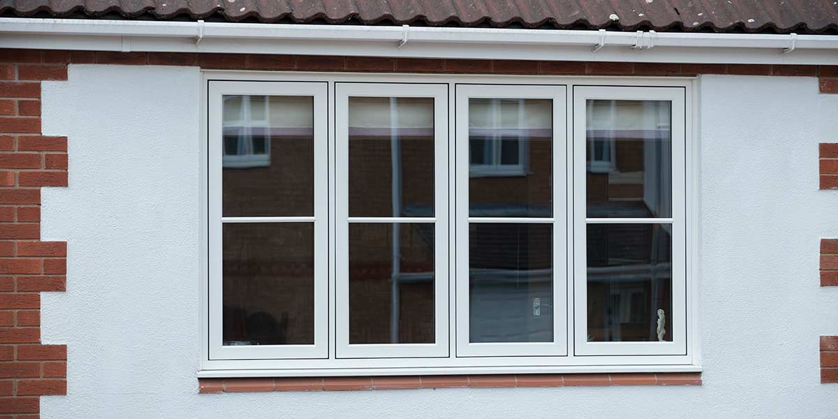 White Flush Casement Window External Detail