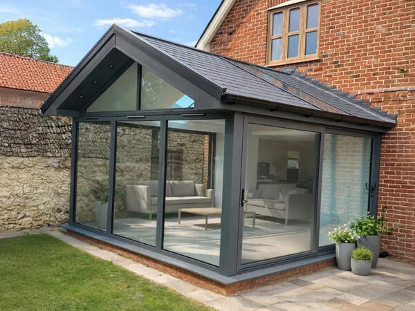 glass to floor conservatory