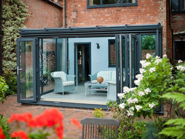 Grey Lean-To Conservatory