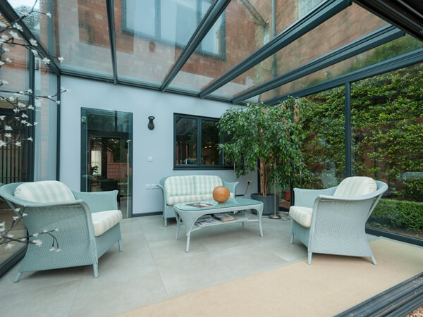 Grey Lean-To Conservatory