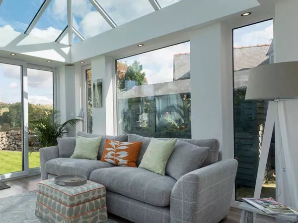 Conservatory Extension from inside tastefully furnished