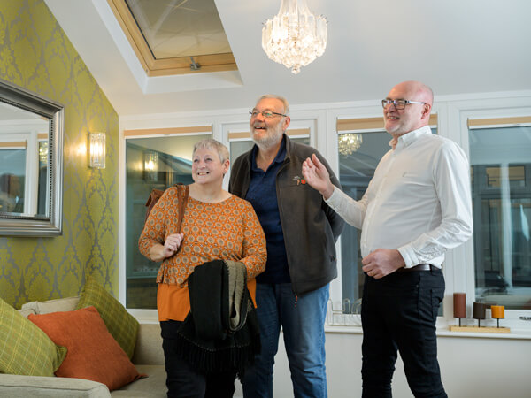 Worcester Showroom with three visitors looking around